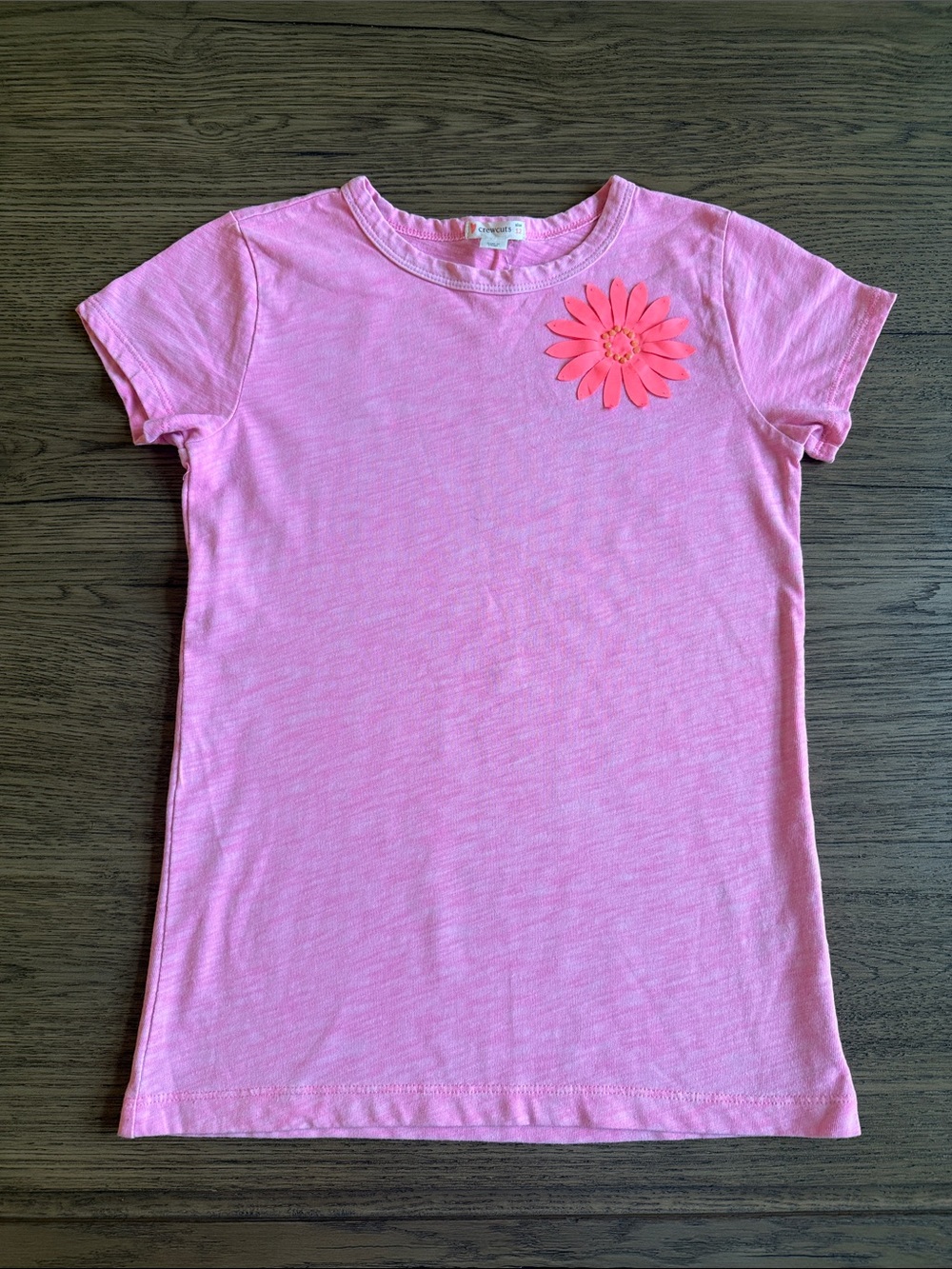 Crewcuts Pink Short-Sleeve Tee with Flower Applique